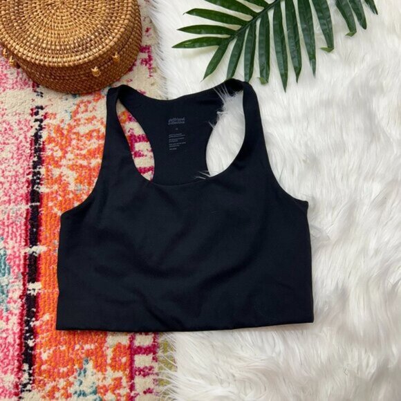Girlfriend Collective Black Racerback Sports Bra Medium Activewear Workout